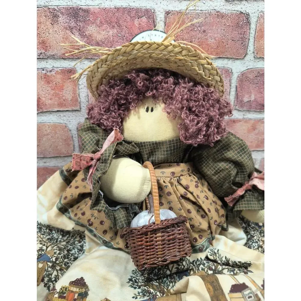 Country Cottage Farmhouse Vintage RagDoll Girl Handmade Fall Harvest Decor Cute
